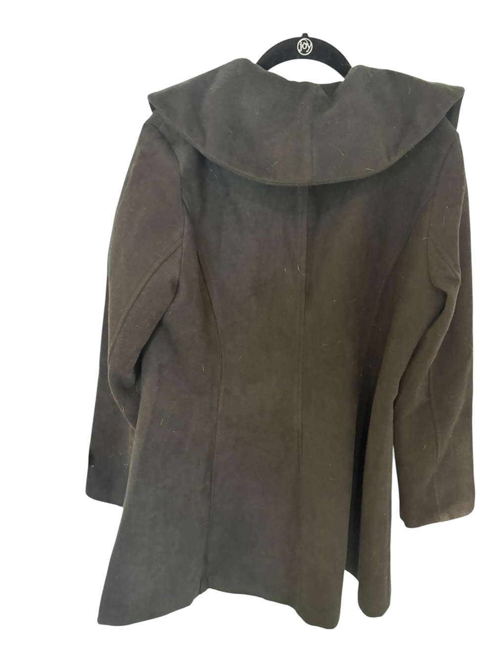 Women's Black Ruffle-Collar Pea Coat - Picture 2 of 5
